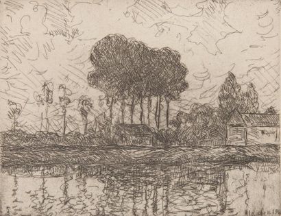 Maxime MAUFRA (1861 -1918) 
Paysage des Andelys ou Bords de Seine (Morane 37). 145...