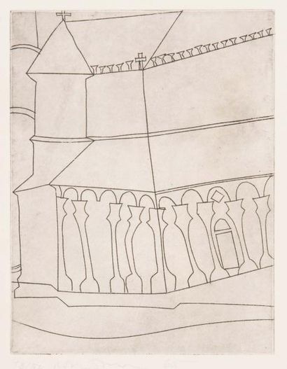 ben NICHOLSON (1894-1982) 
Fragment of Tuscan Cathedral, 1965 (Lafranca 18). 200...
