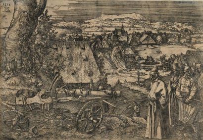 Albrecht Dürer (1471-1528) 
Le paysage au canon (Hollstein, Meder 96, Strauss 86)...