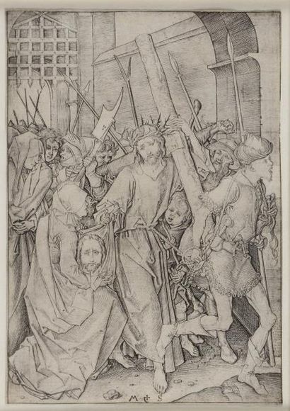 Martin Schongauer (1430-1491) 
Le Christ portant la croix, planche de la Passion...