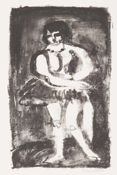 Georges ROUAULT (1871-1958) 
L'écuyère - Fille, deux planches pour l'album Maîtres...