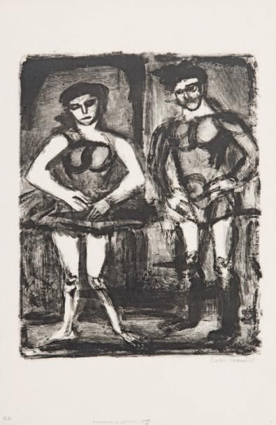 Georges ROUAULT (1871-1958) 
Belle Etelka - Dompteur, deux planches des Saltimbanques...