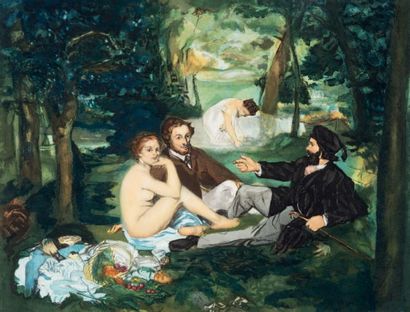 Jacques VILLON (1875-1963) 
Le déjeuner sur l'herbe, d'après E. Manet, 1929 (Ginestet...