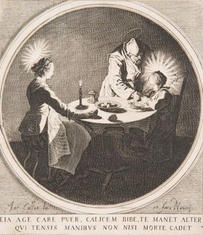 Jacques Callot (1592-1635) 
La carrière de Nancy - Le Bénédicité (Lieure 589,595...