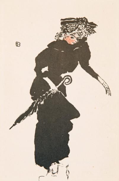 Pierre BONNARD (1867-1947) 
Femme au parapluie, planche pour l'album de la Revue
Blanche...