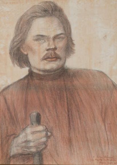 THEOPHILE ALEXANDRE STEINLEN (1859-1901) Etude pour le portrait de Gorky
Signé "Steinlen",...