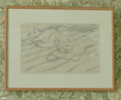 Michel LARIONOV (1881-1964) Deux félins couchés
Monogrammé (en bas à droite), un...