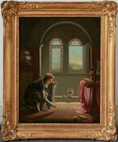 D'APRÈS FLEURY-FRANÇOIS RICHARD (1777-1852) Charles VII écrivant ses adieux à Agnès...