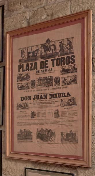 null PLAZA DE TOROS DE SEVILLA
Affiche imprimée sur soie, "Don Juan Miura / de Sevilla,...