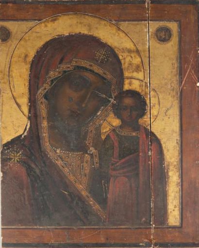 null MÈRE DE DIEU DE KAZAN Marie dans ce modèle de Vierge est figurée jusqu'aux épaules...