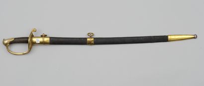 null Sabre de sous-officier d'infanterie modèle 1845, garde en laiton dorée, ciselée...