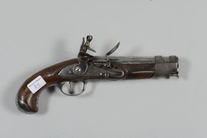 null Pistolet à silex d'officier de gendarmerie modèle 1770, armes de France du canon...