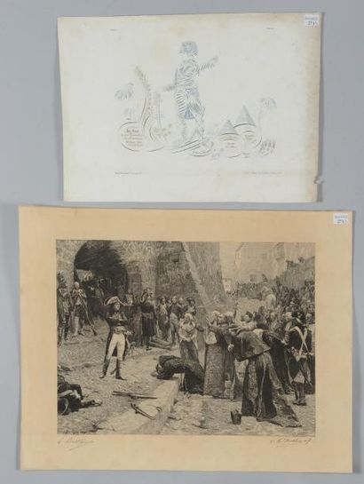 null Une gravure par Boutigny, 1895, contresignée à la plume : "Scène de la campagne...