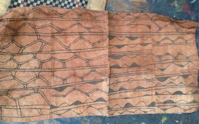 null Deux pagnes en écorce peinte, Pygmés Mbuti de la forêt Ituri, Zaïre, ex-Congo,...