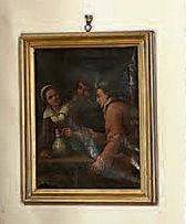 ÉCOLE ITALIENNE DU XVIIIÈME SIÈCLE Scènes de taverne
Paire de toiles, sur leurs toiles...