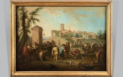 Johann Melchior ROOS (Heidelberg 1663 - Brunswick 1731) *Mendiants priant devant...