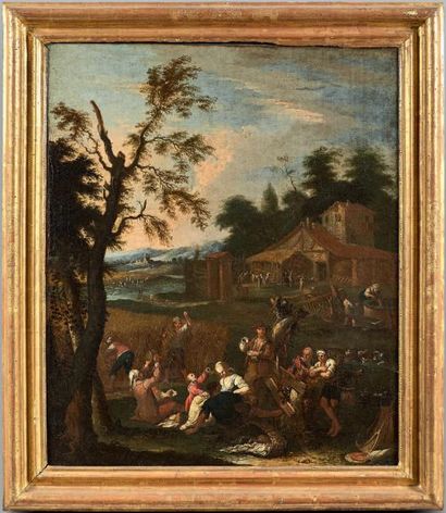 Pietro Domenico OLIVERO (Turin 1679 - 1755) *Paysans devant une auberge
Le repas...