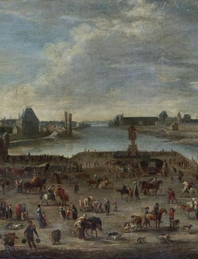 Pietro Domenico OLIVERO (Turin 1679 - 1755) *Vue de Paris depuis le Pont-Neuf
Sur...