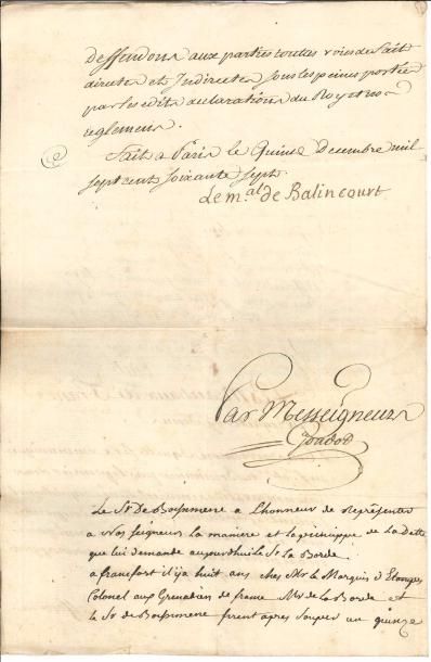 null MARECHAUX DE FRANCE.
3 P.S., 1767-1787; 8 pages in-fol., 2 sceaux sous papier.
Trois...