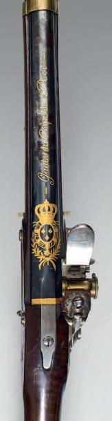 null Fusil de garde du corps du Roi premier modèle 1814, canon à pans puis rond,...