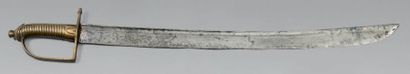 null Sabre-briquet de bord de type 1767, garde en bronze fondu figurant un demi-oreillon,...