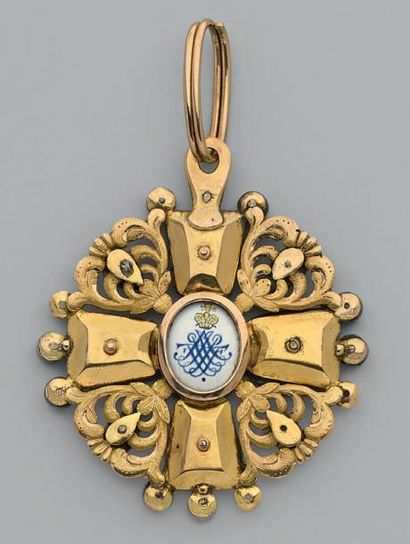 null Croix de 1ère classe de l'ordre de Sainte-Anne en or et vermeil, modèle ancien,...