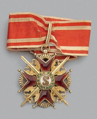 null Très belle croix de 1ère classe de l'ordre de Saint-Stanislas à titre militaire,...