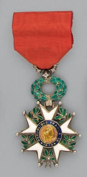 null * Croix de chevalier de l'ordre de la Légion d'honneur, modèle de luxe en argent...