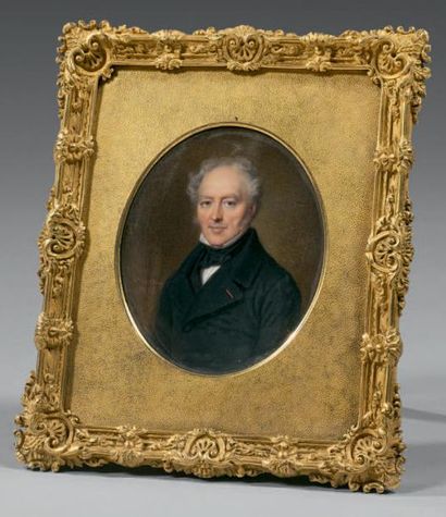 null Miniature sur ivoire représentant le comte Charles-Louis-Frédéric de Balorre...