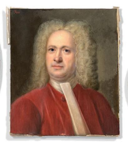 Ecole ANGLAISE de la fin du XVIIIème siècle Portrait d'un homme à l'habit rouge
Gouache...