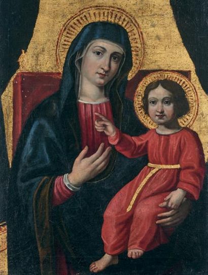 ECOLE ITALIENNE DU XVIIème SIECLE Vierge à l'enfant
Toile. Sans cadre. 54,5 x 39,5...