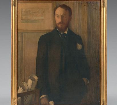 Edmond AMAN-JEAN (Chevry Causigny 1860 - Paris 1936) Portrait de Alfred Lasneret...