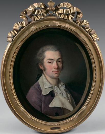 Nicolas Benjamin de LA PIERRE (Paris 1739 - Lyon après 1799) Portrait d'homme au...