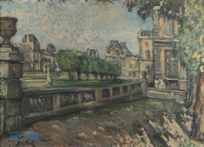 MATHIS 
Paris, le Louvre
Huile sur carton, signée en bas à gauche
53 x 72 cm