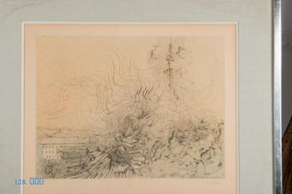 Hans BELLMER (1902-1975) 
Visages et ruines
Eau forte, signée en bas à droit au crayon,...