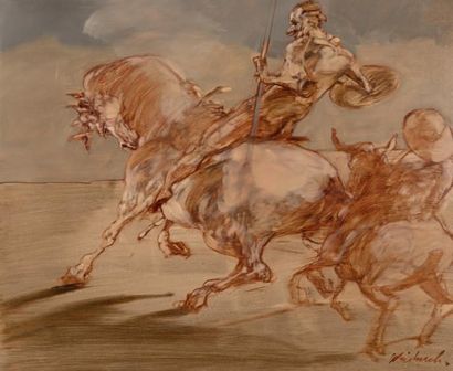 Claude WEISBUCH (1927-2014) 
Don Quichotte
Huile sur toile, signée en bas à droite
50...