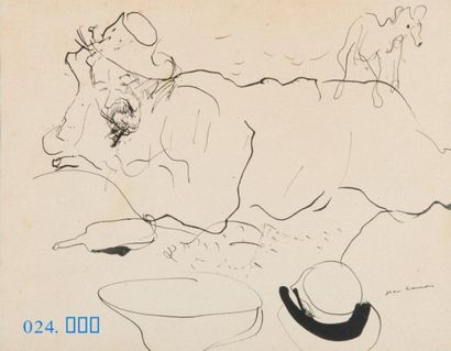 Jean LAUNOIS (1898-1942) 
Ami de l'artiste
Dessin à l'encre, signé vers le bas à...