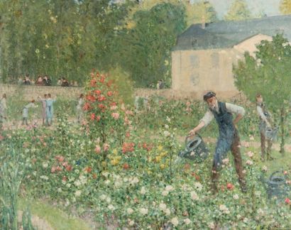 Ernest QUOST (1844-1931) 
Le jardinier
Huile sur toile, signée en bas à droite
54...