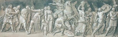 Ecole ITALIENNE du XVIIIème siècle Le Triomphe d'un Empereur Plume et encre noire,...
