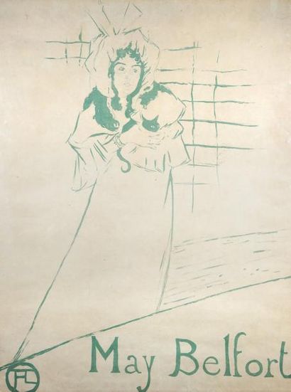 Henri de TOULOUSE LAUTREC d'après May Belfort, 1895 Affiche entoilée, épreuve d'essai...