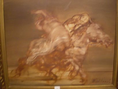 Claude WEISBUCH (né en 1927) La course, 1972 Huile sur toile, signée en bas à droite,...