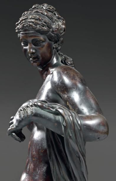 Michel ANGUIER d'après Venus Amphitrite Statuette en bronze ciselé et patiné. XVIIème...