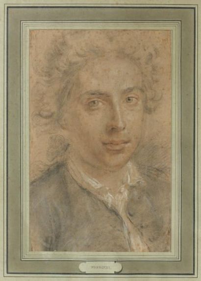 Ecole FRANCAISE du XVIIIème siècle Portrait de jeune homme Pierre noire, sanguine...