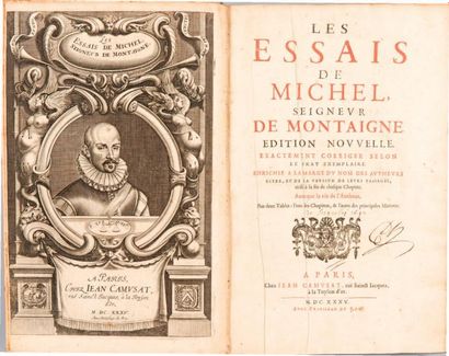 MONTAIGNE (Michel de) Les Essais [...].
À Paris, Chez Jean Camusat, 1635. In-folio,...