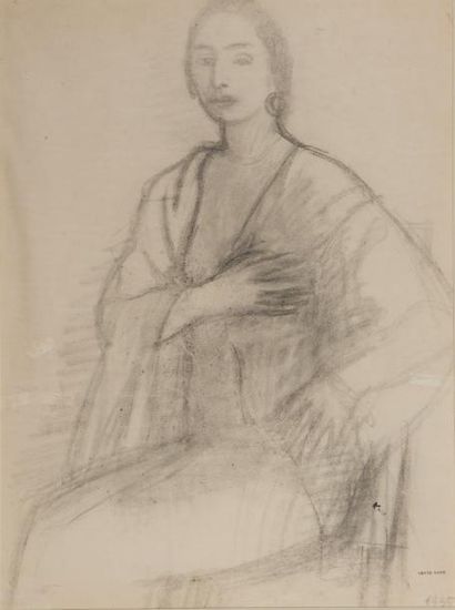 Georges KARS (1882-1945) 
Portrait de femme, 1935
Fusain, signé en bas à droite du...