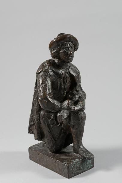 Henri Matthieu dit Han WEZELAAR (1901-1984) 
Rembrandt sur le motif
Épreuve en bronze...