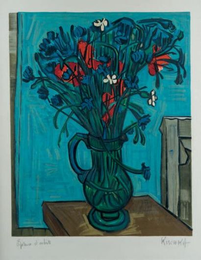 Isis KISCHKA (1908 - 1973) Bouquet
Lithographie en couleurs signée en bas à droite,...