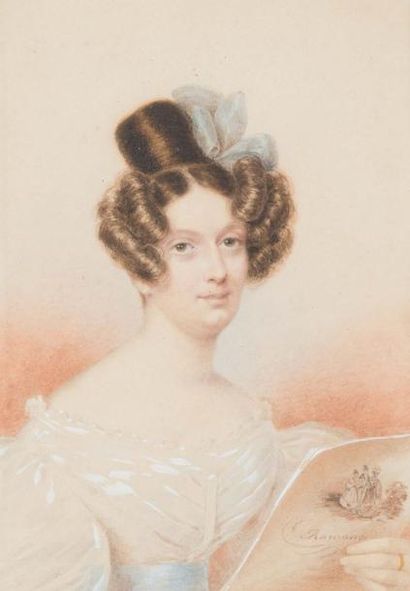 Joseph Eduart FELTSCHER (1801 - 1837) Portrait de Claire Ségalière de Frénilly, marquise...