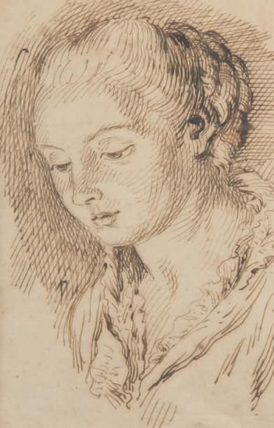 Pietro NOVELLI III (Venise 1729 - 1804) Portrait de femme
Plume et encre brune 21,5...