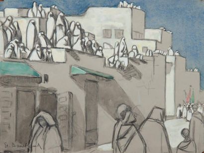 Etienne BOUCHAUD (Nantes 1898 - Paris 1989) La casbah
Crayon noir, aquarelle et gouache
Signée...